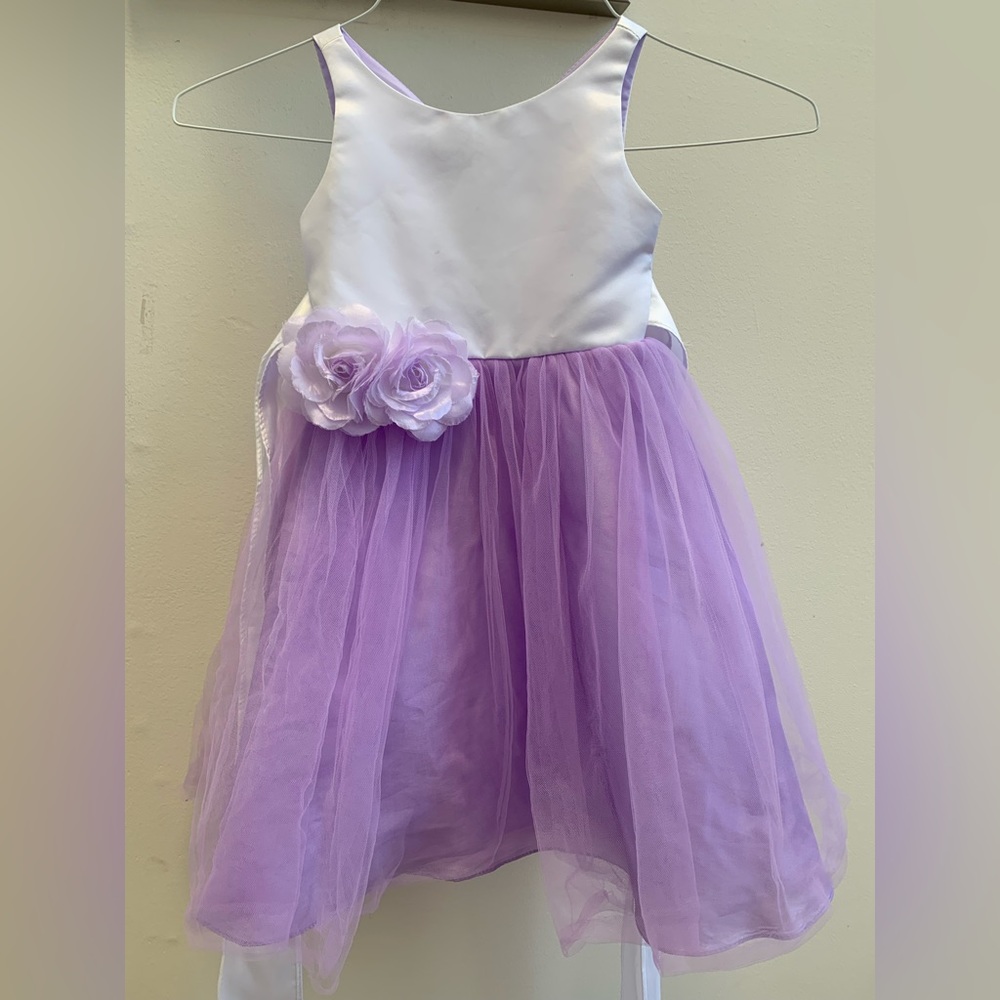 Petite Adele purple and white formal dress, 2T